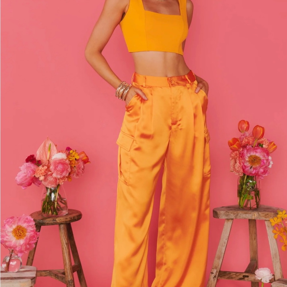 Show Me Your MuMu Cameo cargo satin pants